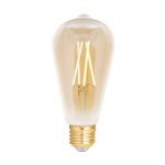 WiZ Smart LED E27 Edison Filament Amber 6.5W 720lm - 820-845 Afstembaar Wit | Dimbaar - Vervangt 50W