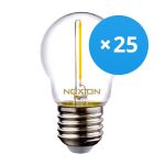 Voordeelpak 25x Noxion Lucent LED E27 Kogel Filament Helder 1.4W 136LM - 827 Zeer Warm Wit | Vervangt 15W