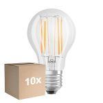 Voordeelpak 10x Ledvance Classic LED E27 Peer Filament Helder 7.5W 1055lm - 940 Koel Wit | Beste Kleurweergave - Dimbaar - Vervangt 75W