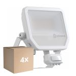 Voordeelpak 4x Ledvance LED Breedstraler Aluminium Wit 41W 6000lm 100D - 840 Koel Wit | IP65 - Bewegings- en Lichtsensor - Symmetrisch