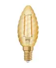 Ledvance Vintage 1906 LED E14 Kaars Goud 1.5W 120lm - 824 Zeer Warm Wit | Vervangt 12W